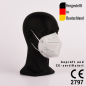 Mobile Preview: FFP2 Halbmaske - zertifiziert CE2797 - hergestellt in Deutschland 3er Packung