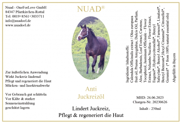 NUAD® Anti Juckreiz Hautöl für Pferde 250ml